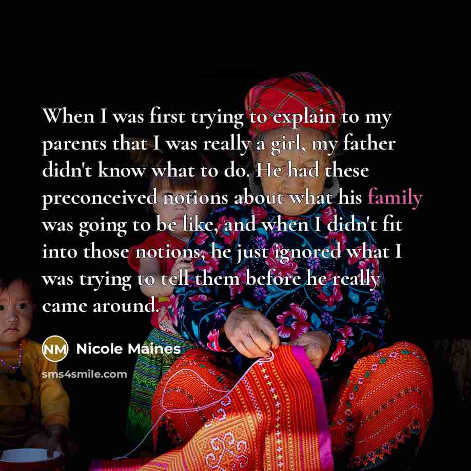 “When I was first trying to explain to my parents…” quote by Nicole Maines