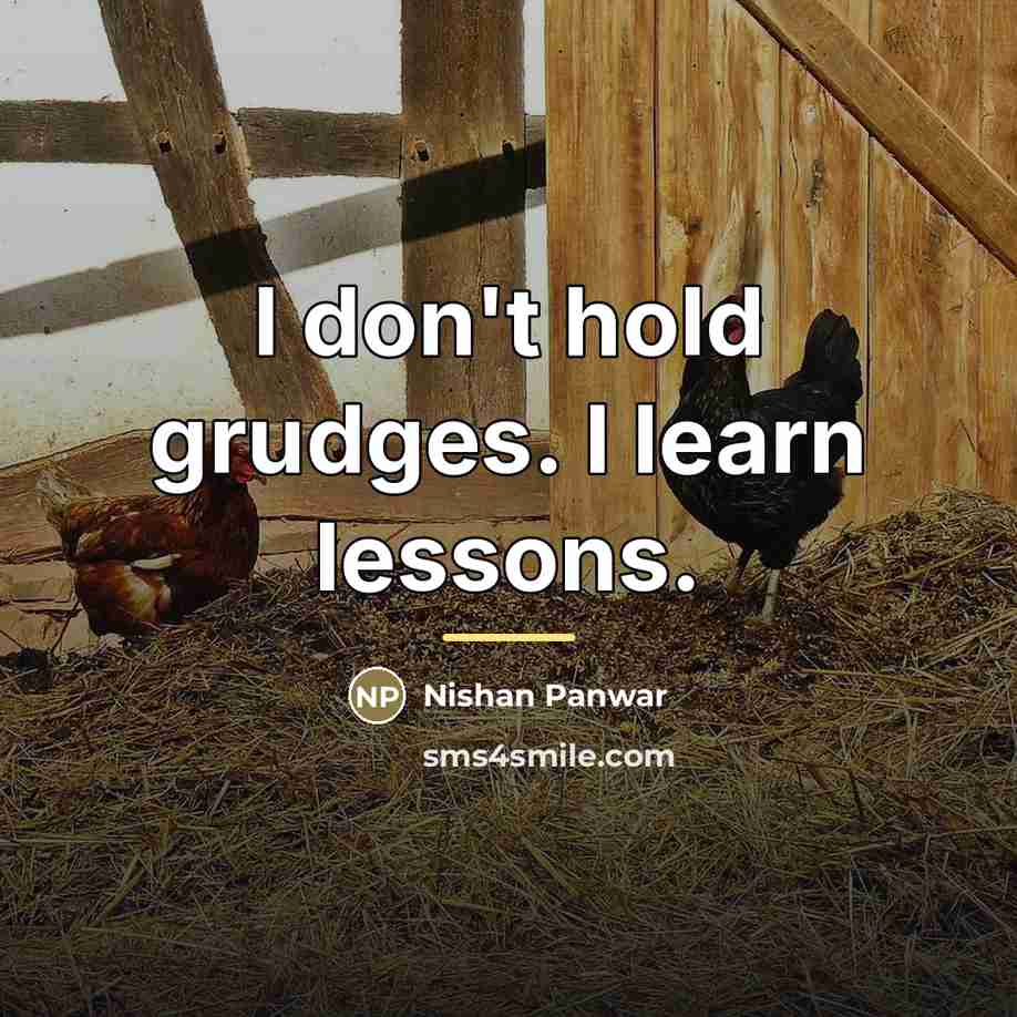 “I don't hold grudges. I learn lessons.…” quote by Nishan Panwar