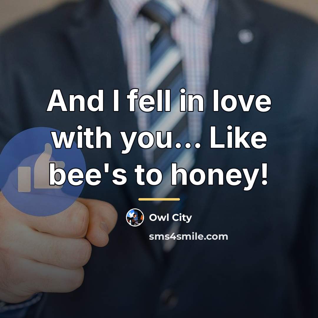 “And I fell in love with you... Like bee's to…” quote by Owl City