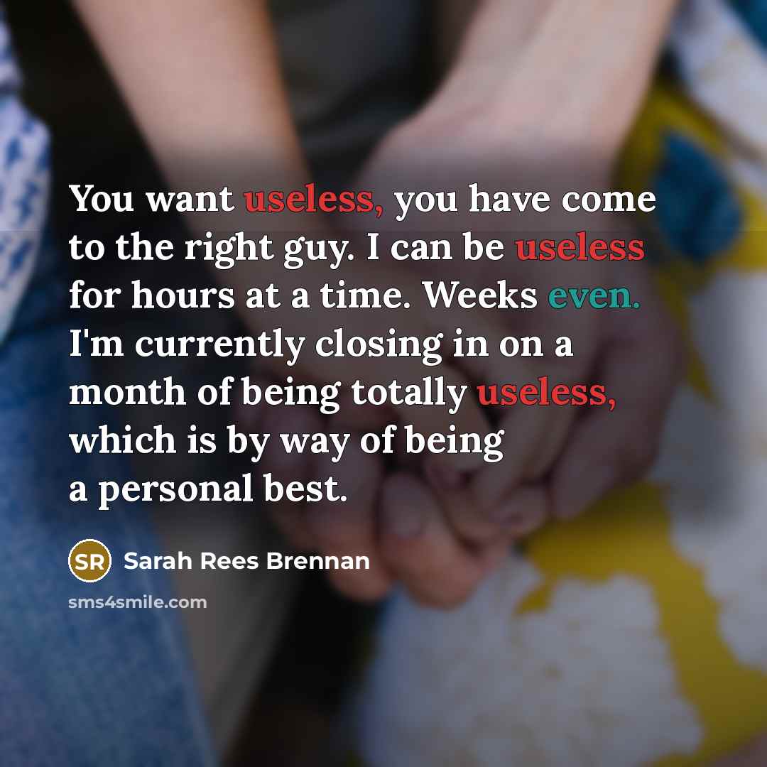 “You want useless, you have come to the right guy.…” quote by Sarah Rees Brennan