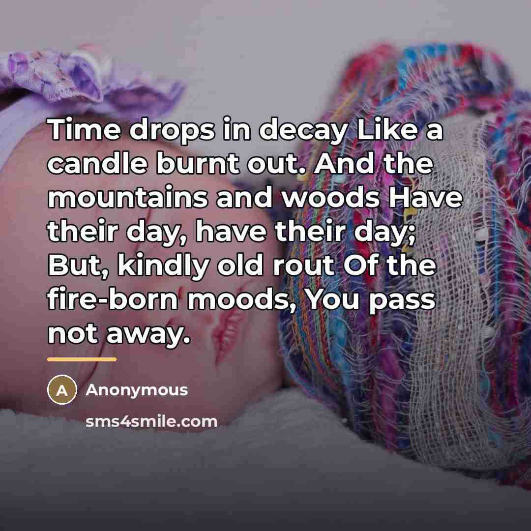 “Time drops in decay Like a candle burnt out. And…” quote by Anonymous