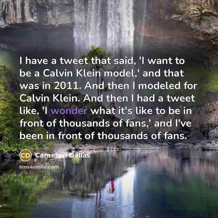 “I have a tweet that said, 'I want to be…” quote by Cameron Dallas