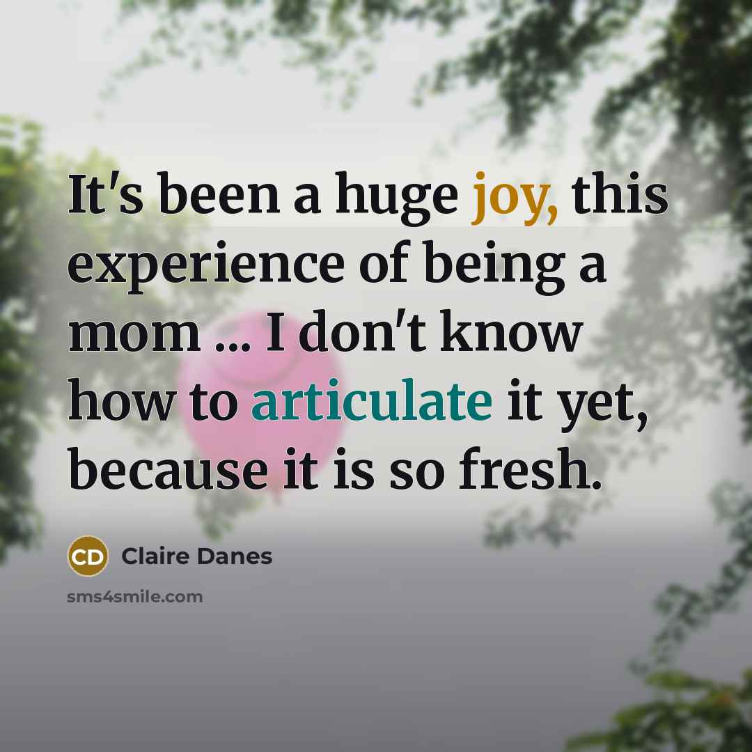 “It's been a huge joy, this experience of being a…” quote by Claire Danes
