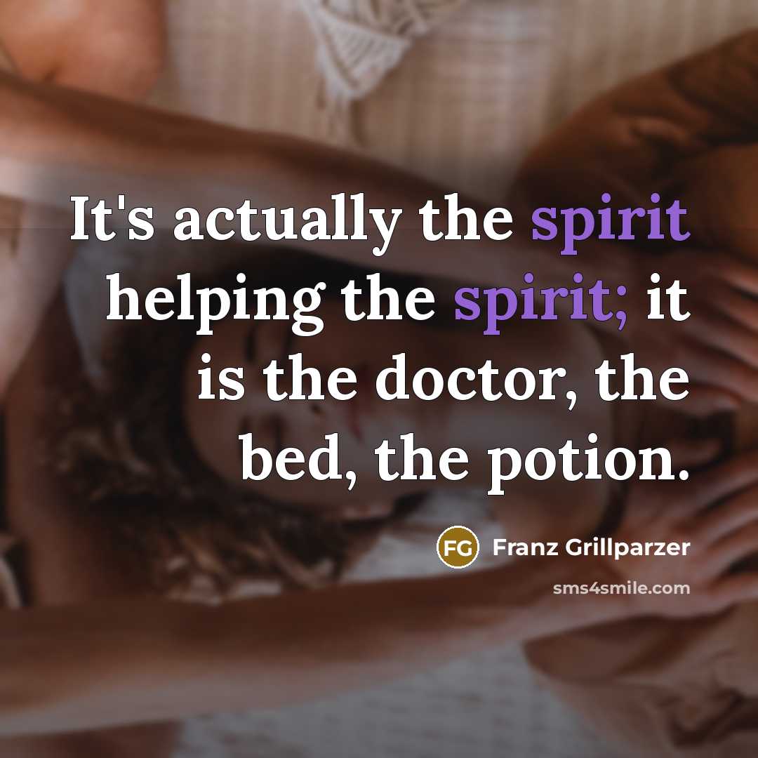 “It's actually the spirit helping the spirit; it is the…” quote by Franz Grillparzer
