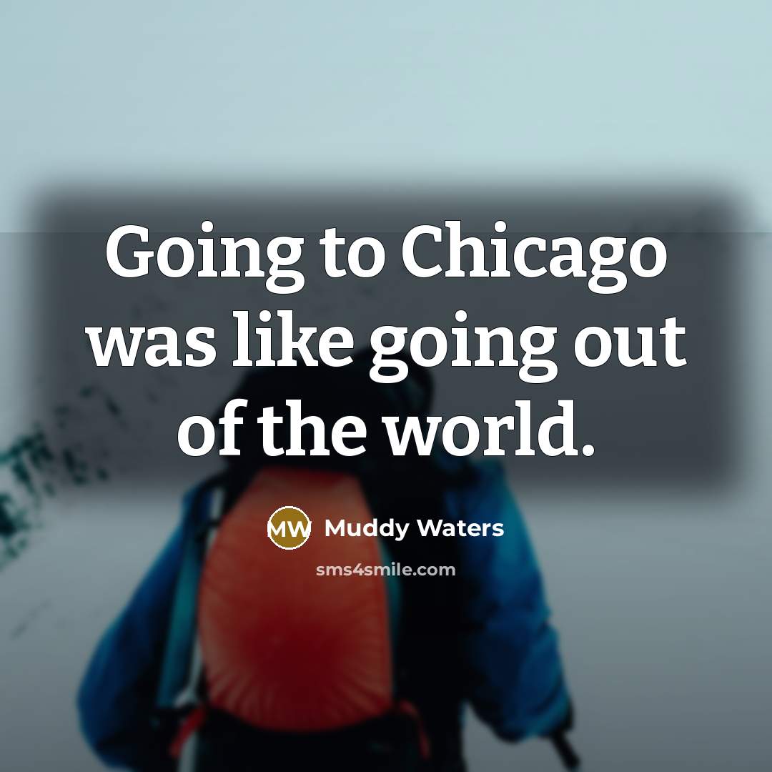 “Going to Chicago was like going out of the world.…” quote by Muddy Waters