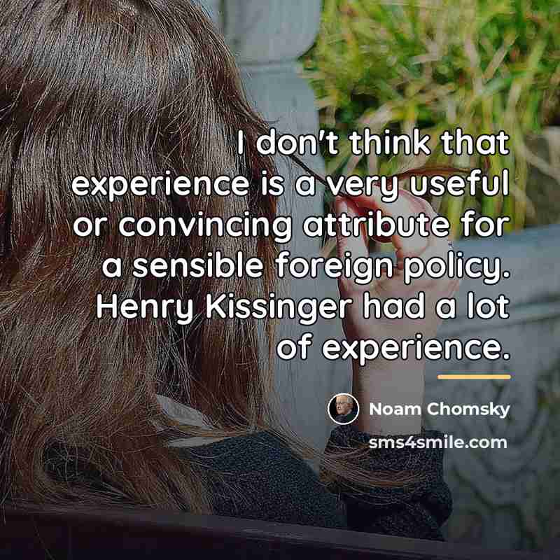 “I don't think that experience is a very useful or…” quote by Noam Chomsky