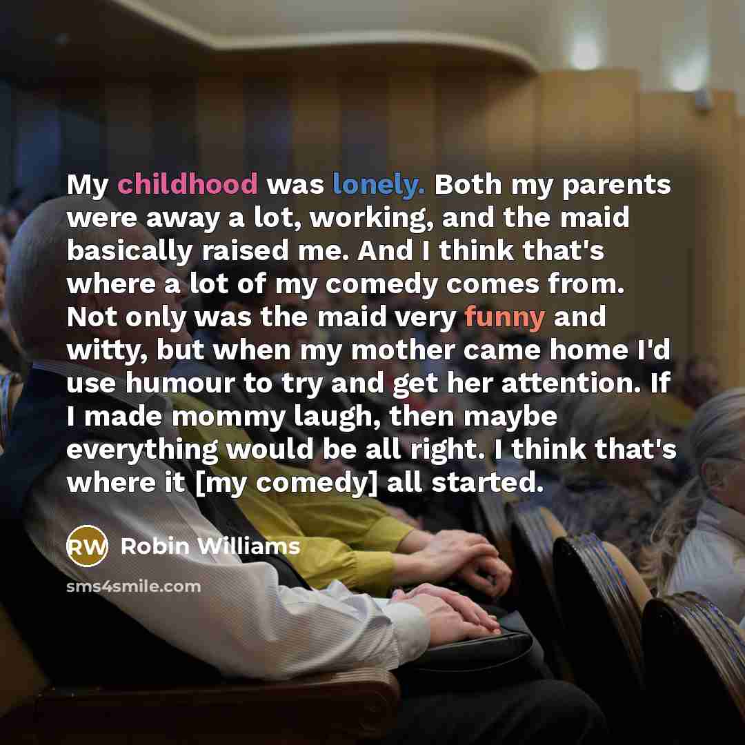 “My childhood was lonely. Both my parents were away a…” quote by Robin Williams