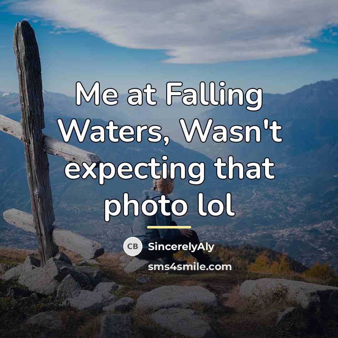 “Me at Falling Waters, Wasn't expecting that photo lol…” quote by SincerelyAly