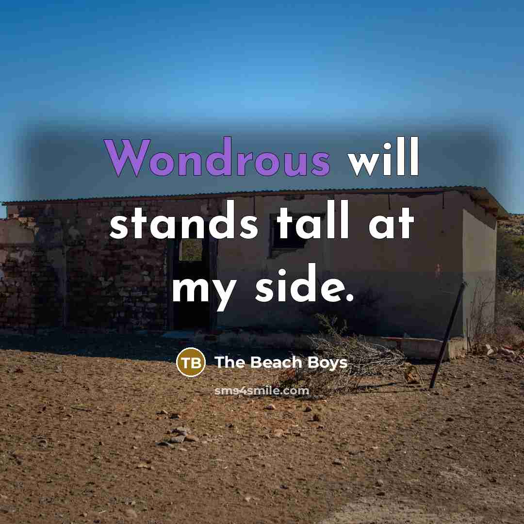 “Wondrous will stands tall at my side.” quote by The Beach Boys