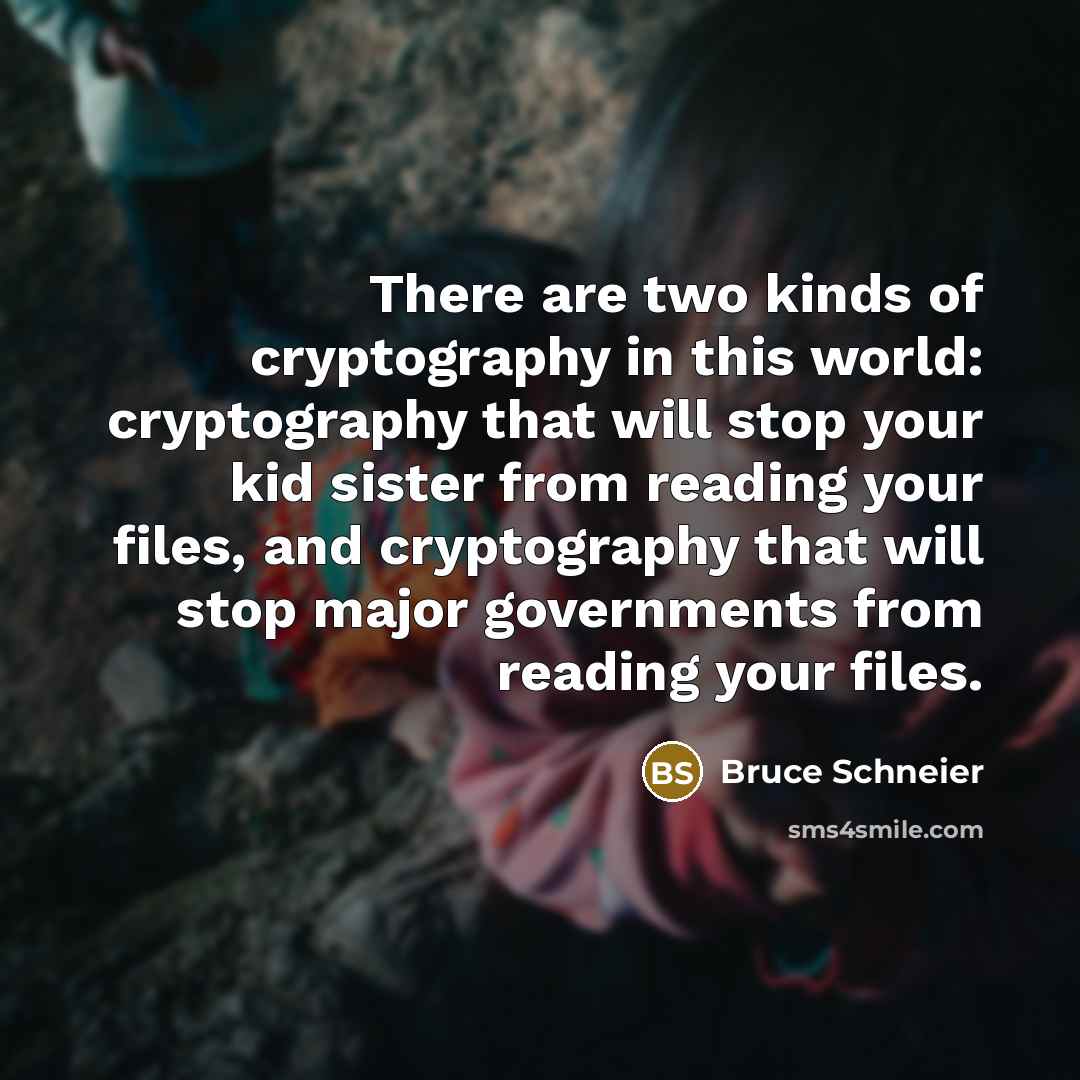 “There are two kinds of cryptography in this world: cryptography…” quote by Bruce Schneier