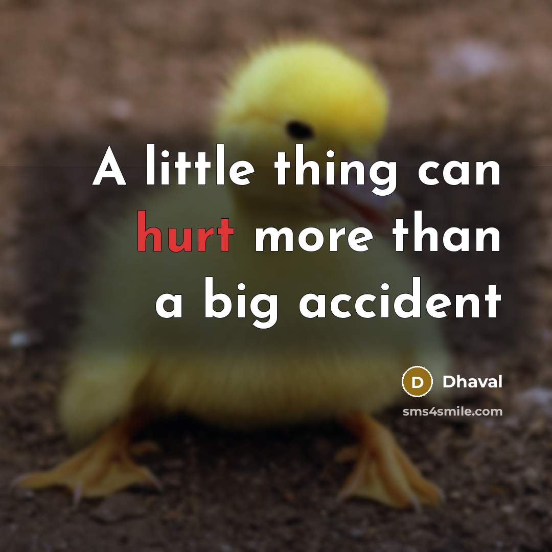 “A little thing can hurt more than a big accident…” quote by Dhaval