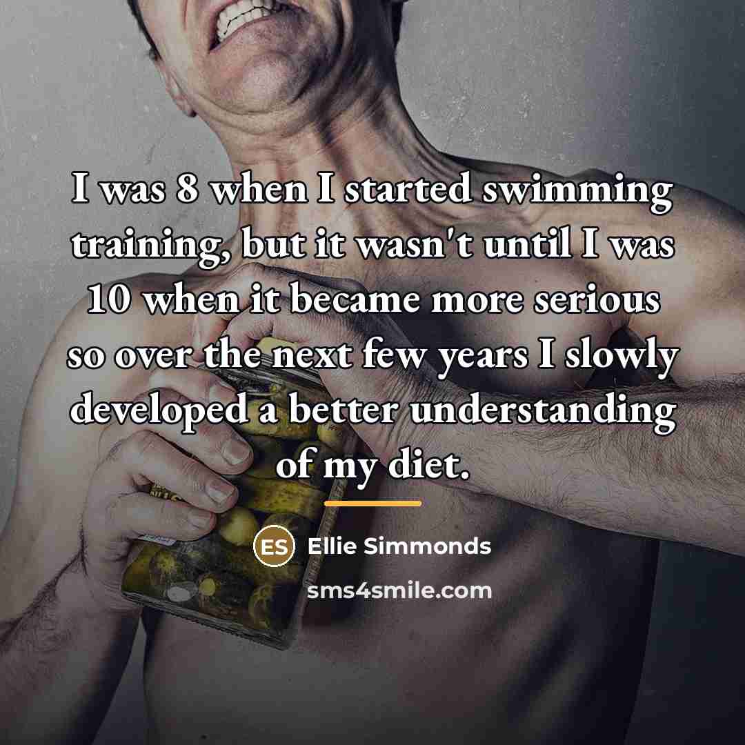 “I was 8 when I started swimming training, but it…” quote by Ellie Simmonds