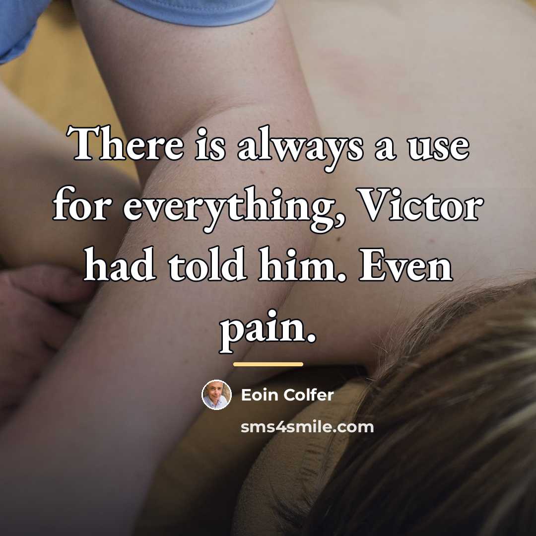 “There is always a use for everything, Victor had told…” quote by Eoin Colfer