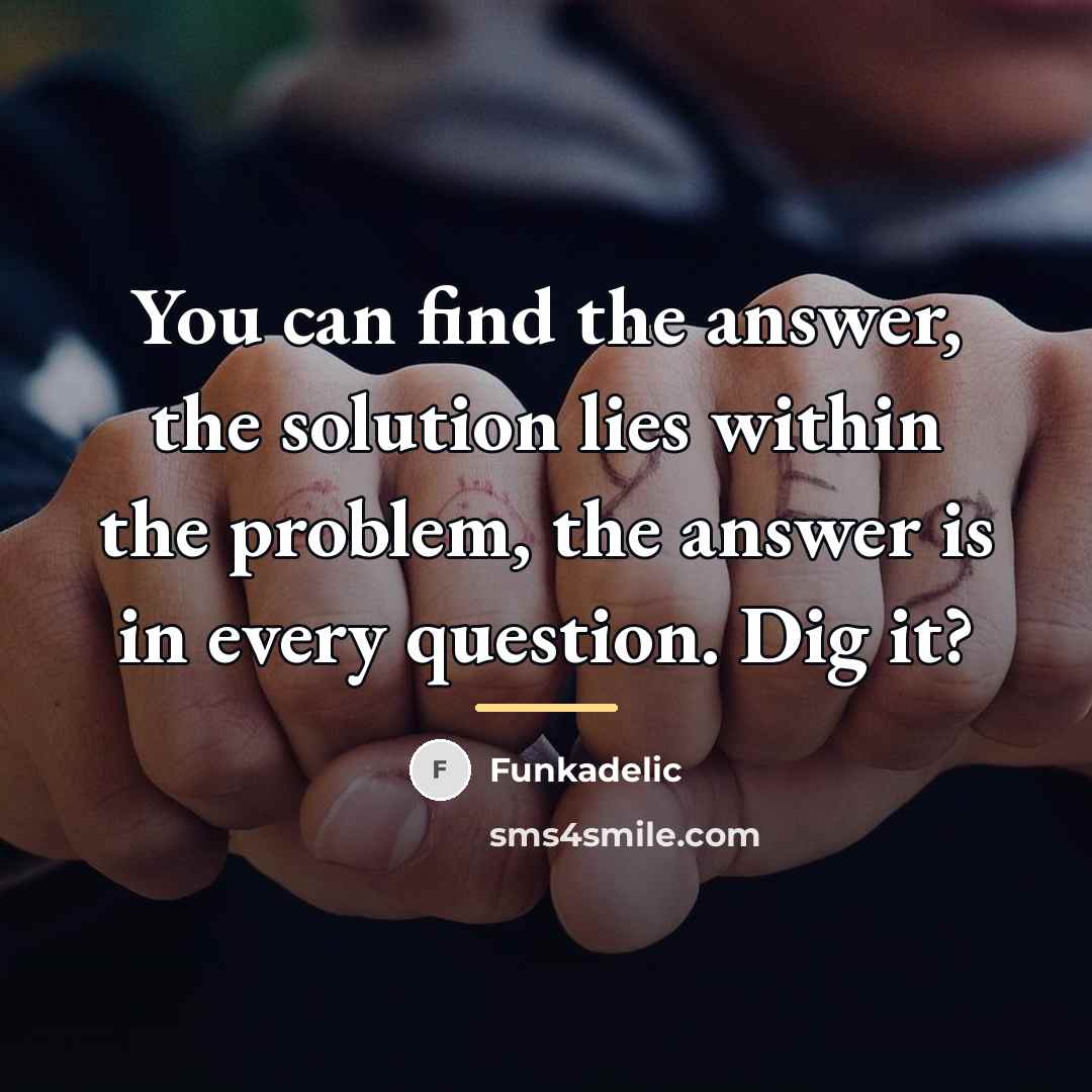“You can find the answer, the solution lies within the…” quote by Funkadelic