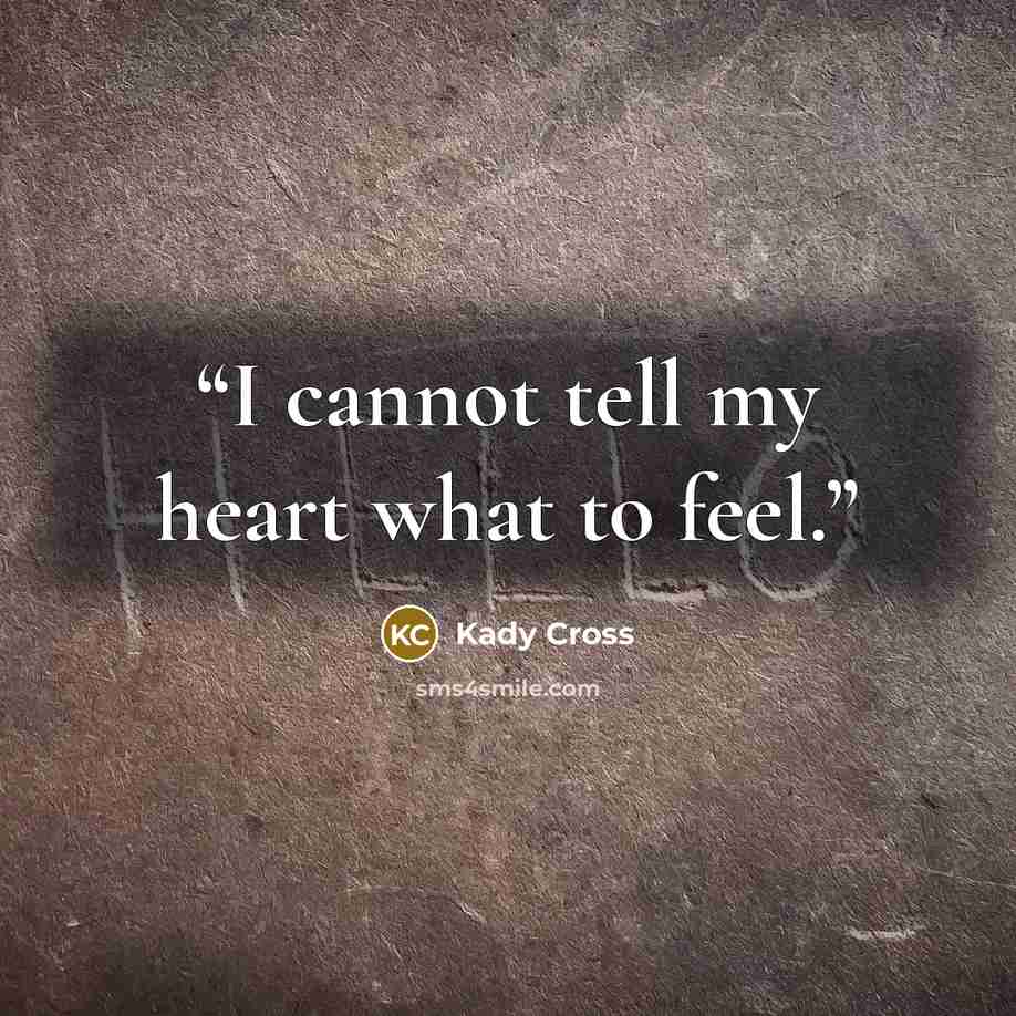 “I cannot tell my heart what to feel.” quote by Kady Cross