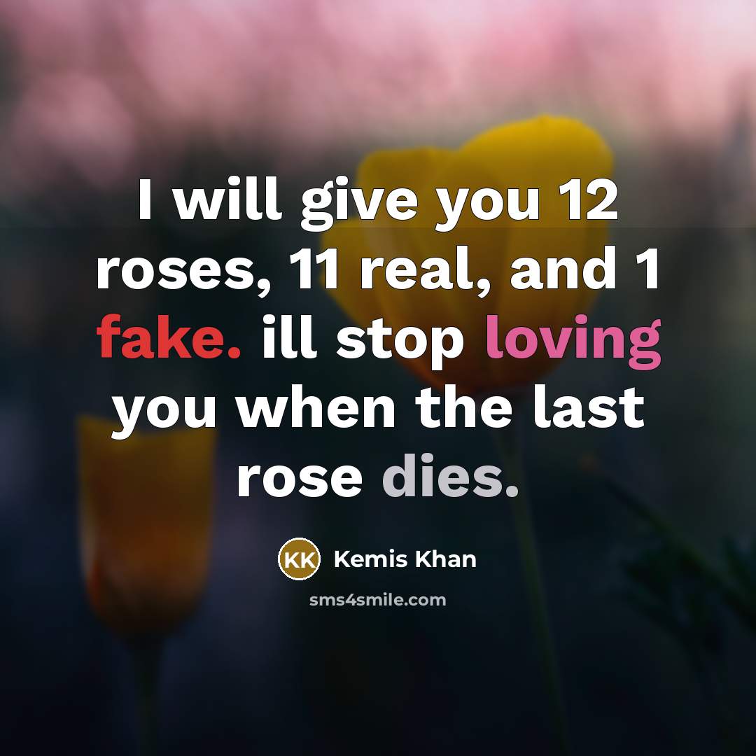 “I will give you 12 roses, 11 real, and 1…” quote by Kemis Khan