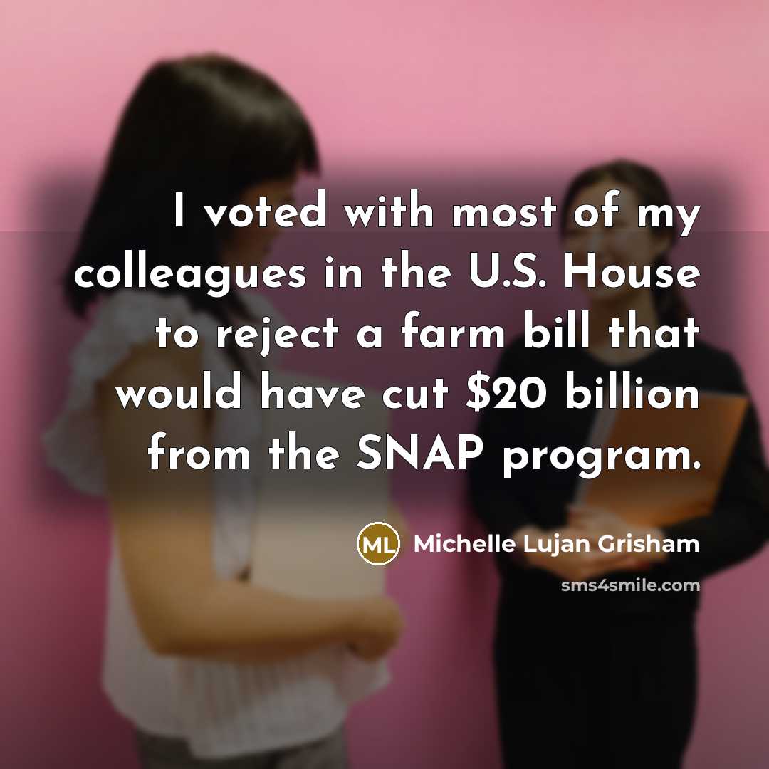 “I voted with most of my colleagues in the U.S.…” quote by Michelle Lujan Grisham