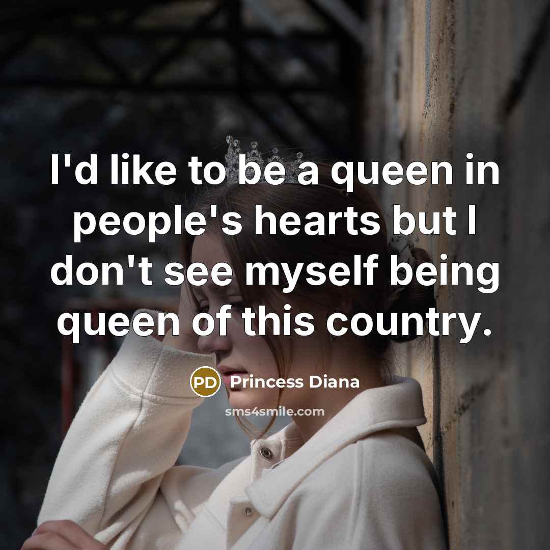 “I'd like to be a queen in people's hearts but…” quote by Princess Diana