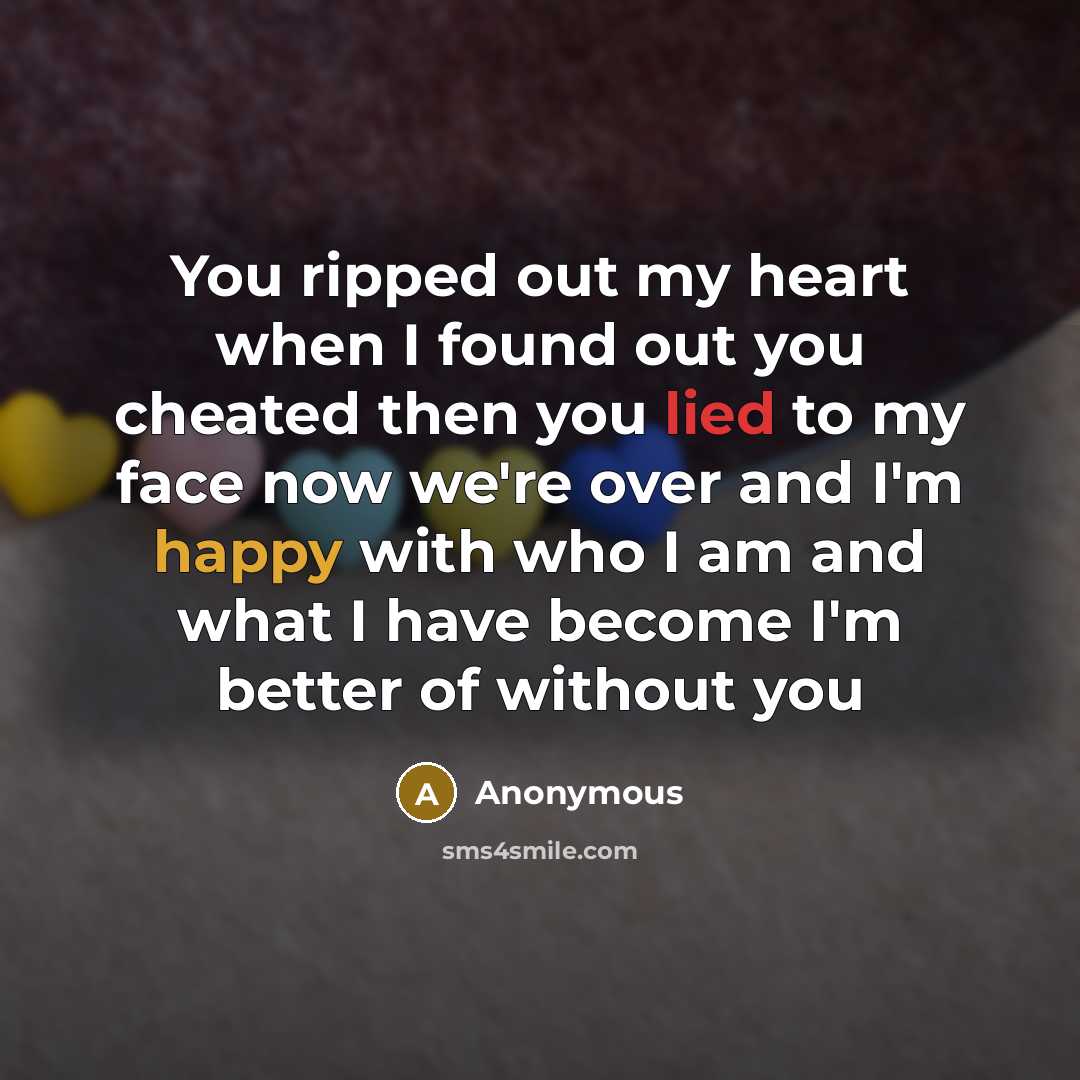 “You ripped out my heart when I found out you…” quote by Anonymous