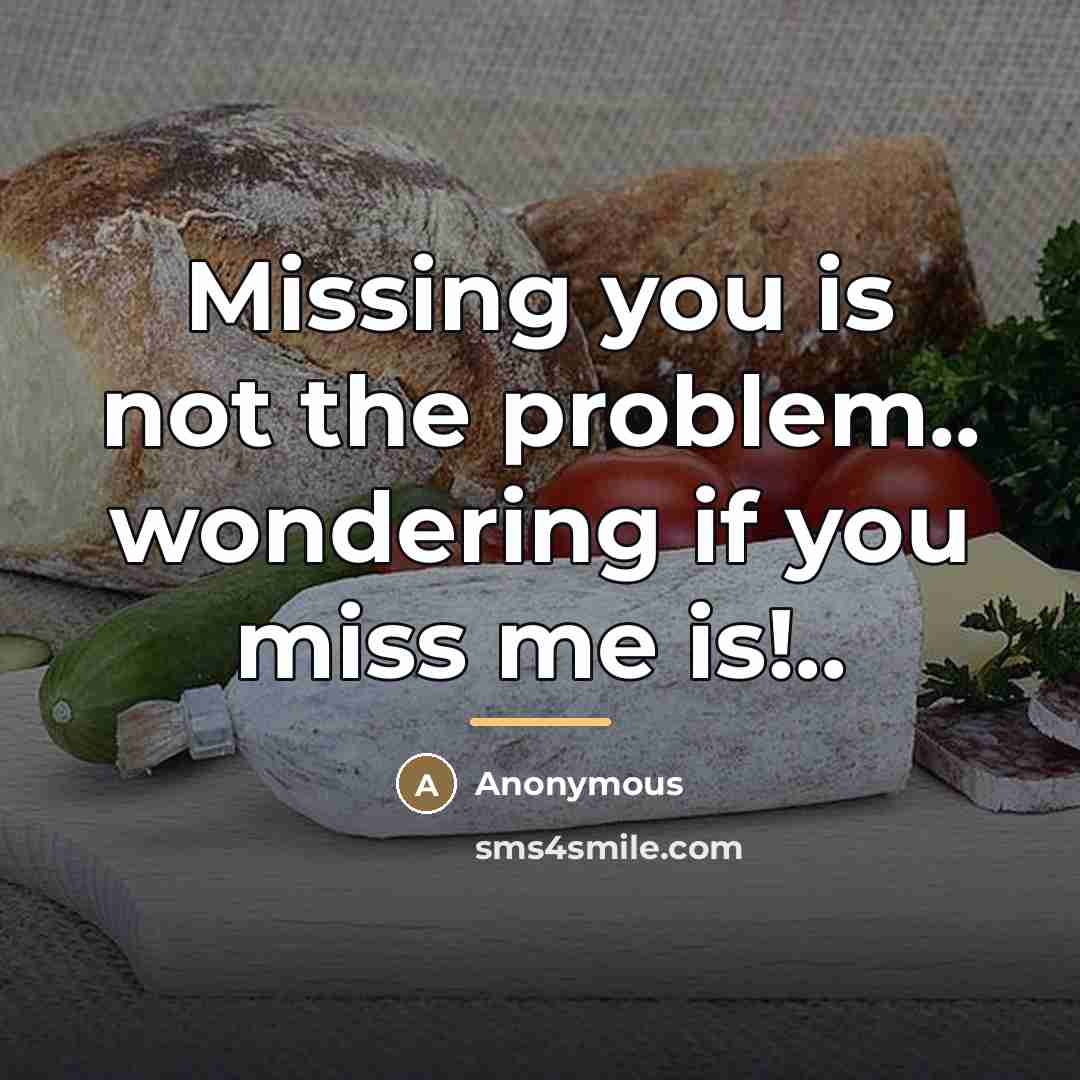 “Missing you is not the problem.. wondering if you miss…” quote by Anonymous