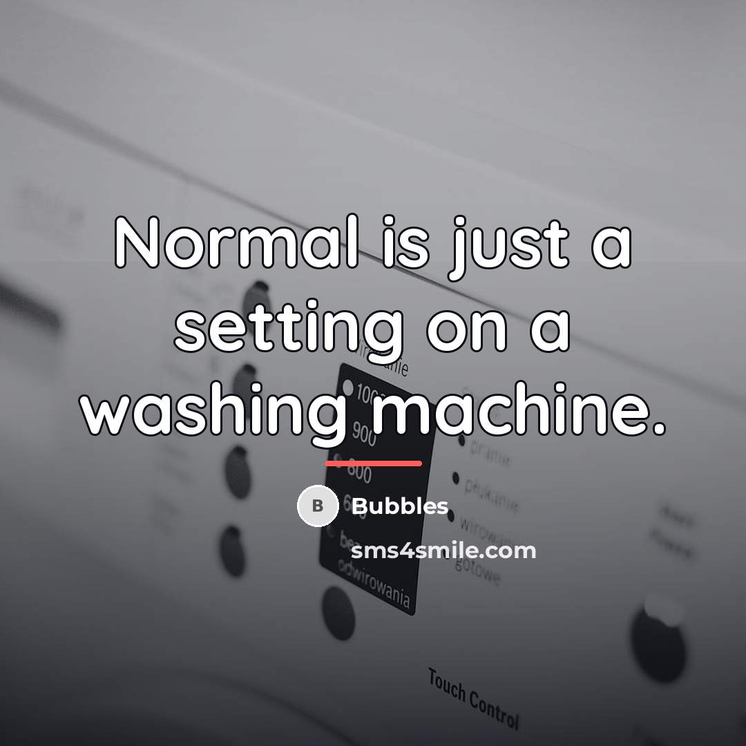 “Normal is just a setting on a washing machine.…” quote by Bubbles