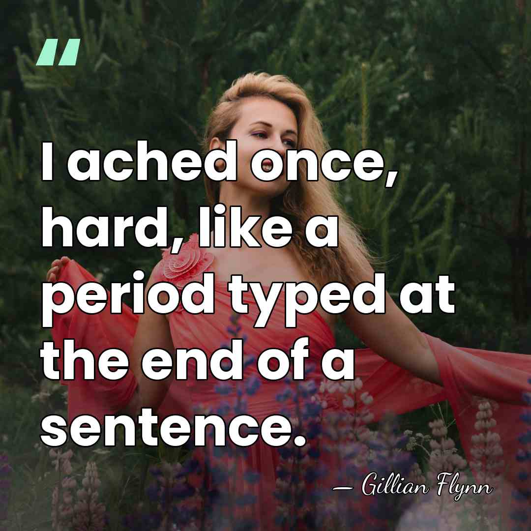 I ached once, hard, like a period typed at the end of&hellip; - Gillian Flynn