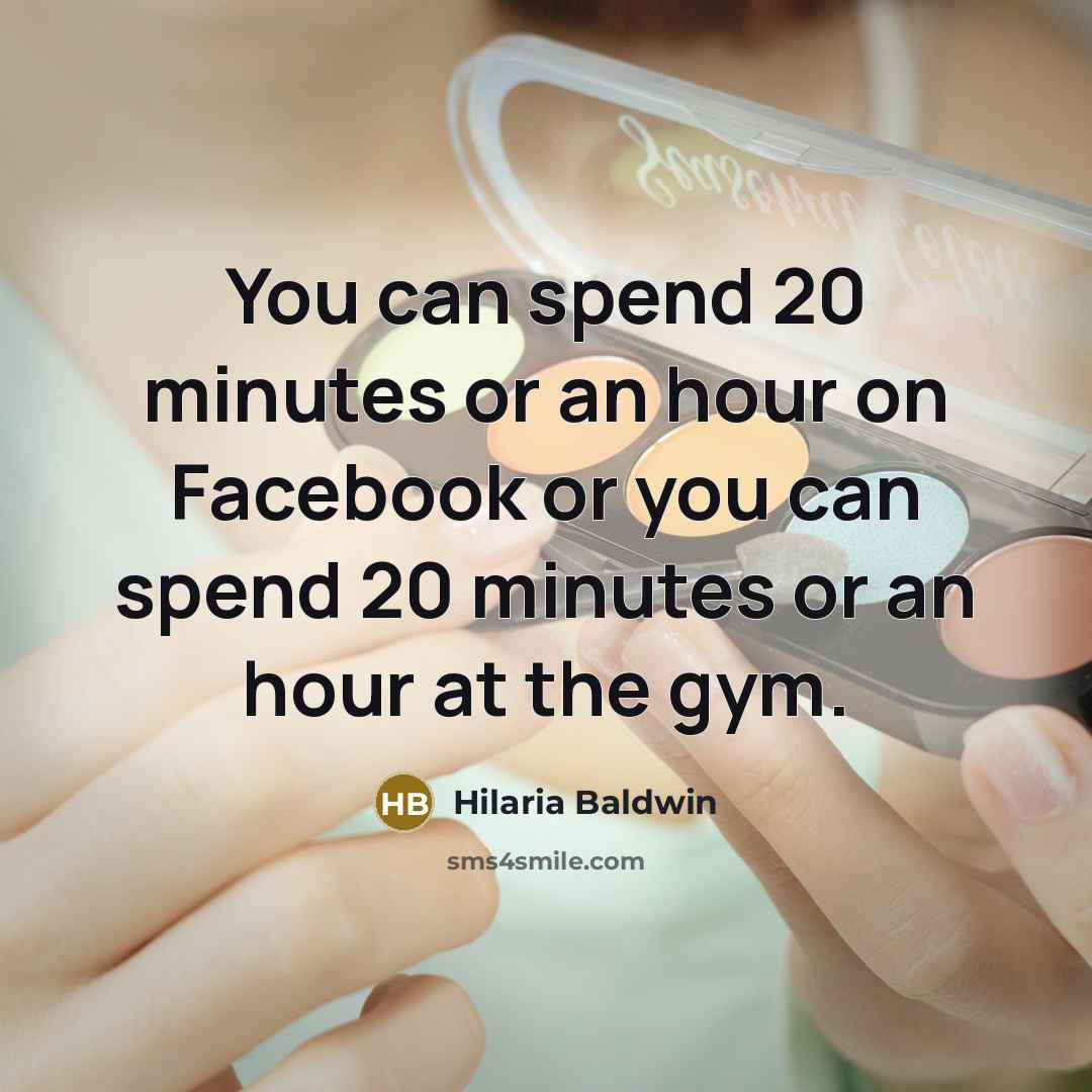 “You can spend 20 minutes or an hour on Facebook…” quote by Hilaria Baldwin