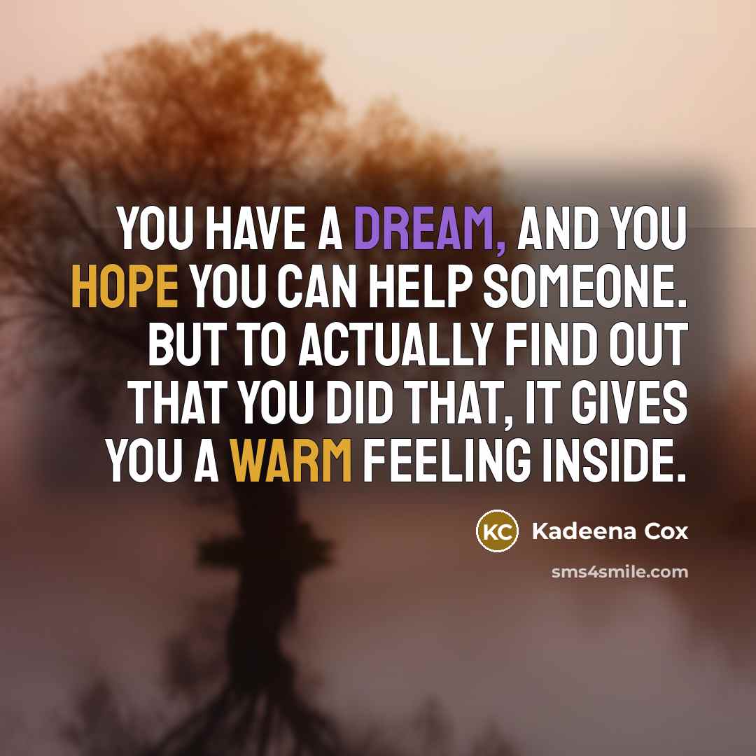 “You have a dream, and you hope you can help…” quote by Kadeena Cox