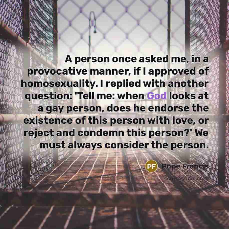“A person once asked me, in a provocative manner, if…” quote by Pope Francis