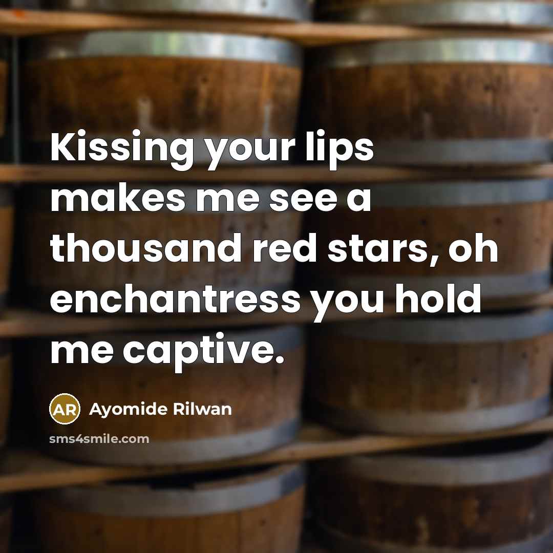 “Kissing your lips makes me see a thousand red stars,…” quote by Ayomide Rilwan