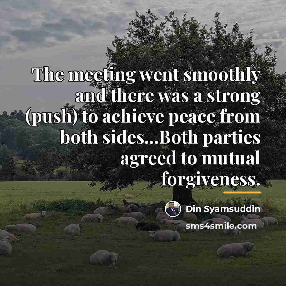 “The meeting went smoothly and there was a strong (push)…” quote by Din Syamsuddin
