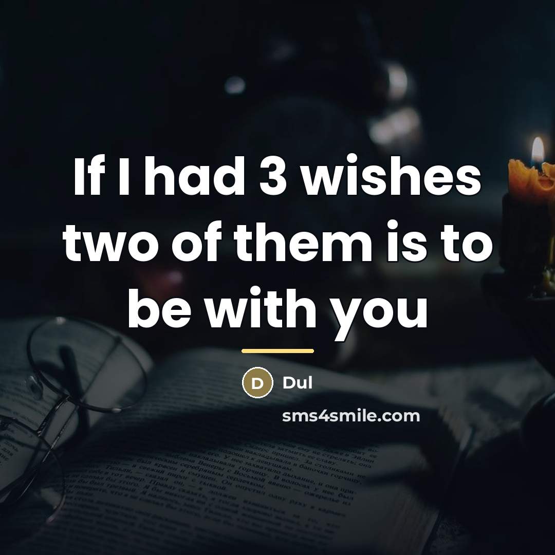 “If I had 3 wishes two of them is to…” quote by Dul