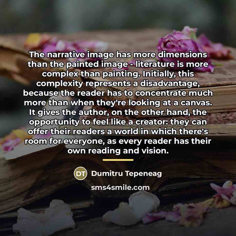 “The narrative image has more dimensions than the painted image…” quote by Dumitru Tepeneag