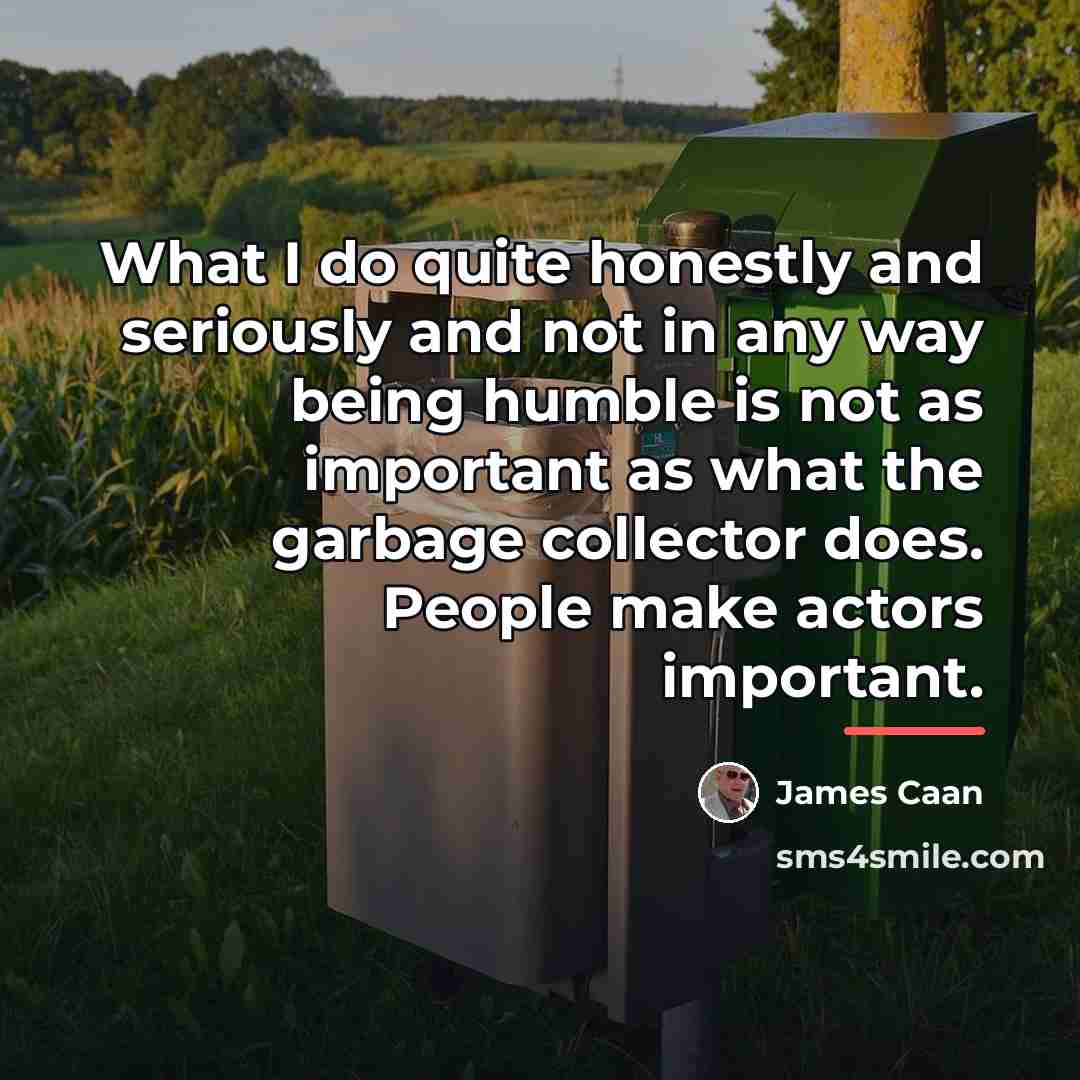 “What I do quite honestly and seriously and not in…” quote by James Caan