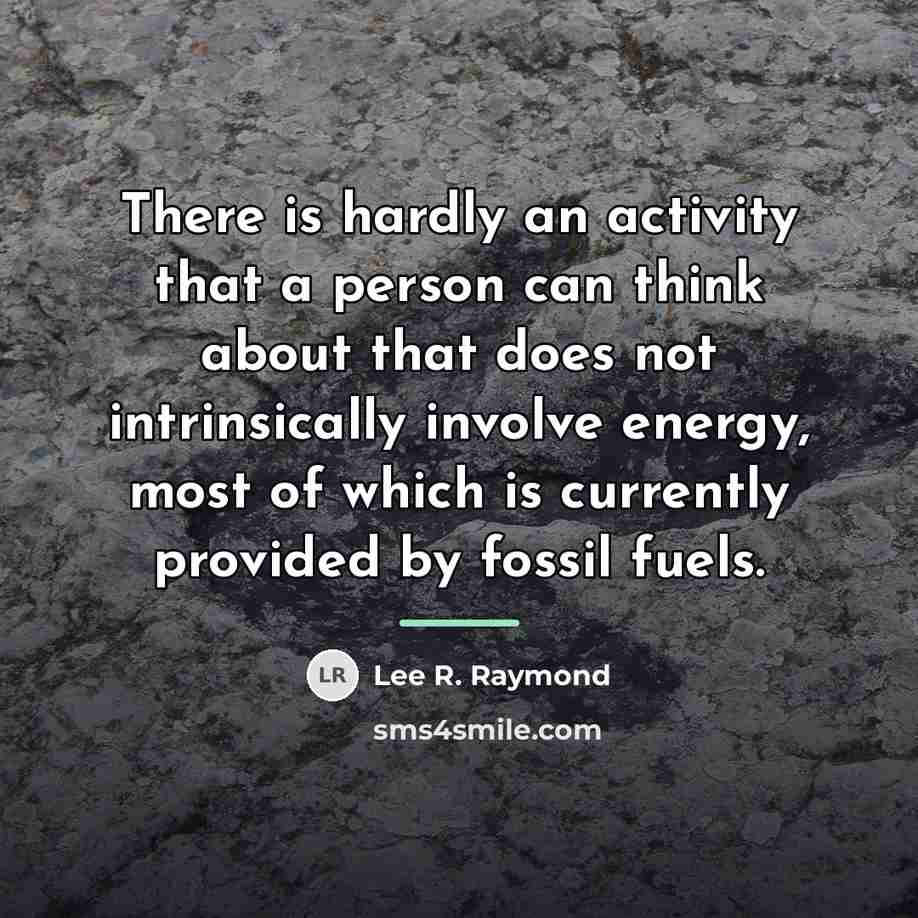 “There is hardly an activity that a person can think…” quote by Lee R. Raymond
