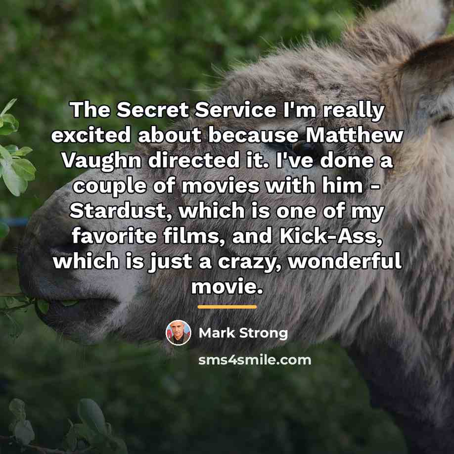 “The Secret Service I'm really excited about because Matthew Vaughn…” quote by Mark Strong