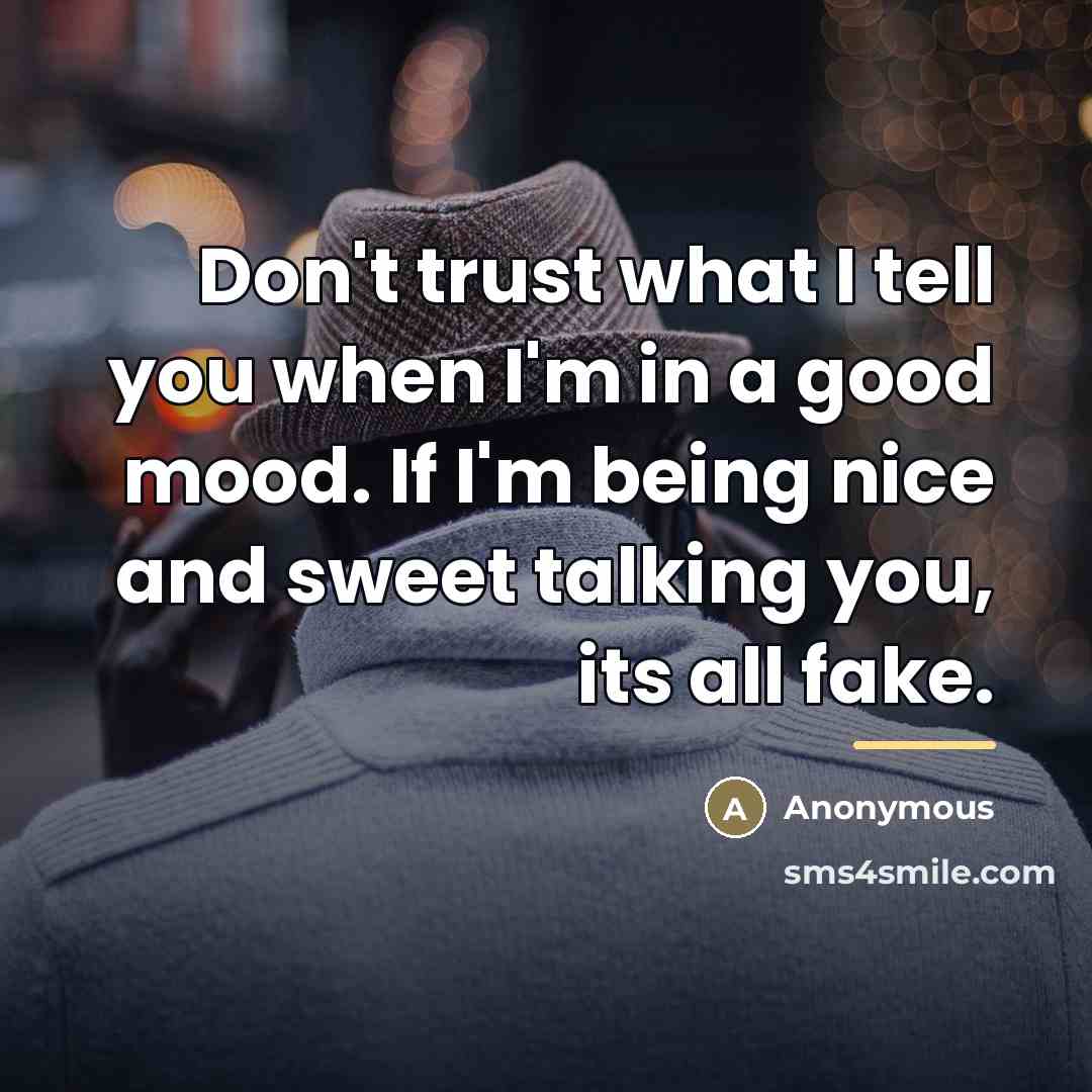 “Don't trust what I tell you when I'm in a…” quote by Anonymous