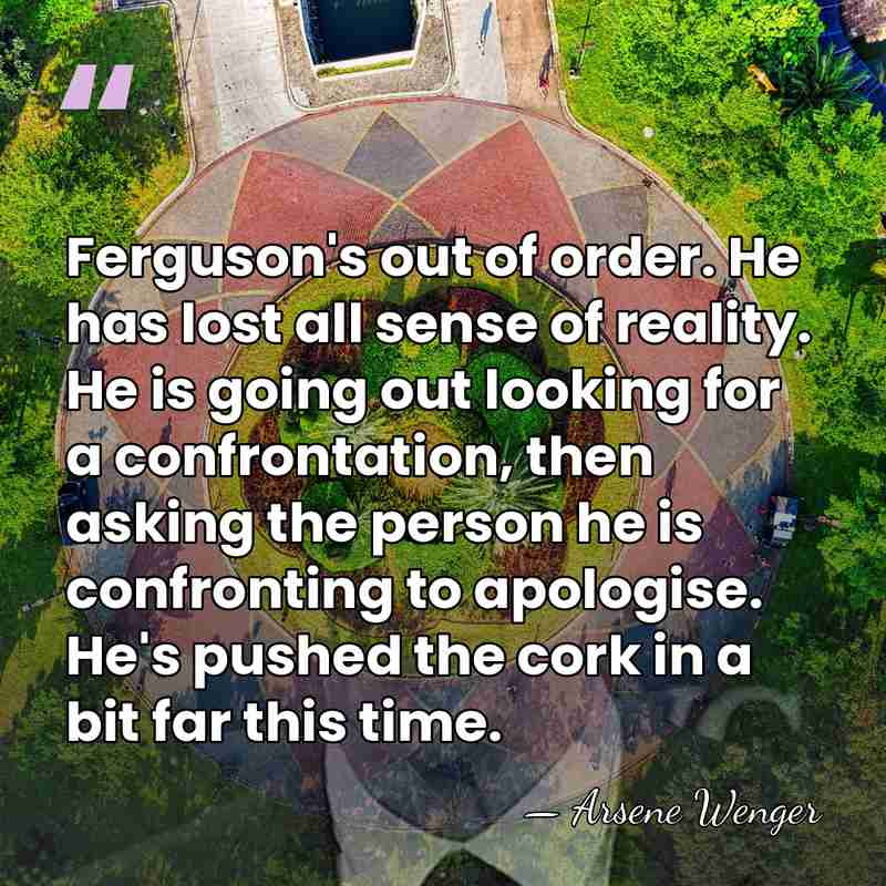Ferguson's out of order. He has lost all sense of reality. He&hellip; - Arsene Wenger