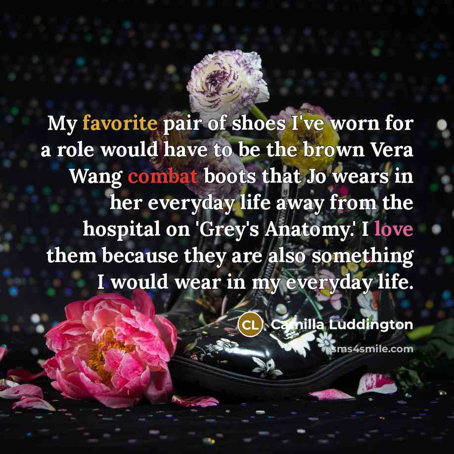 “My favorite pair of shoes I've worn for a role…” quote by Camilla Luddington