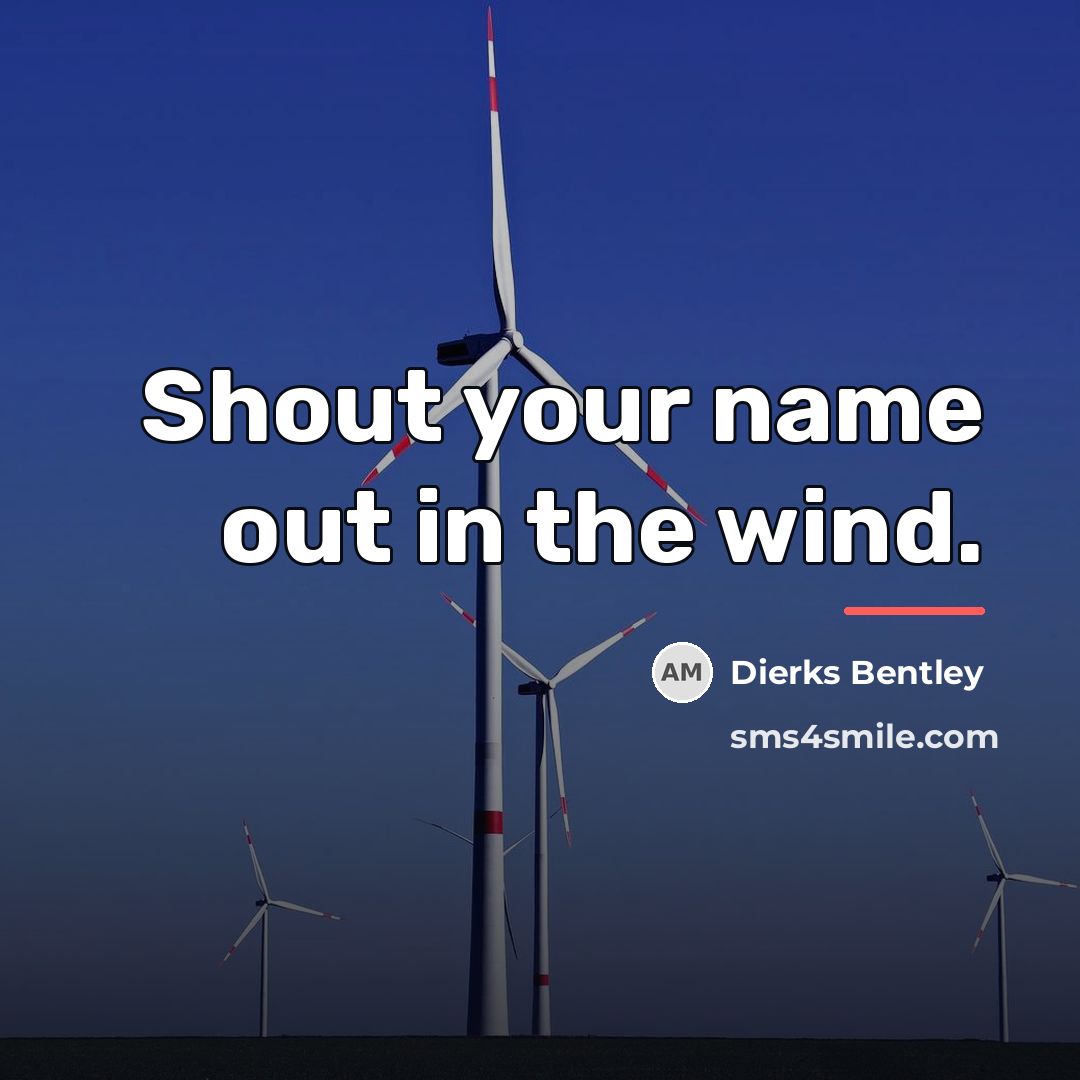 “Shout your name out in the wind.…” quote by Dierks Bentley
