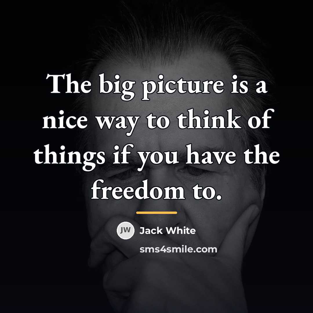 “The big picture is a nice way to think of…” quote by Jack White