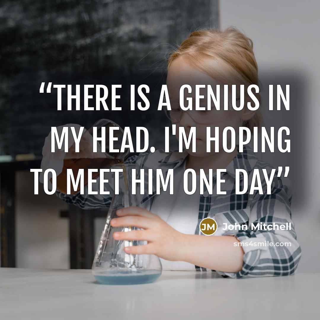 “There is a genius in my head. I'm hoping to meet him one day” quote by John Mitchell