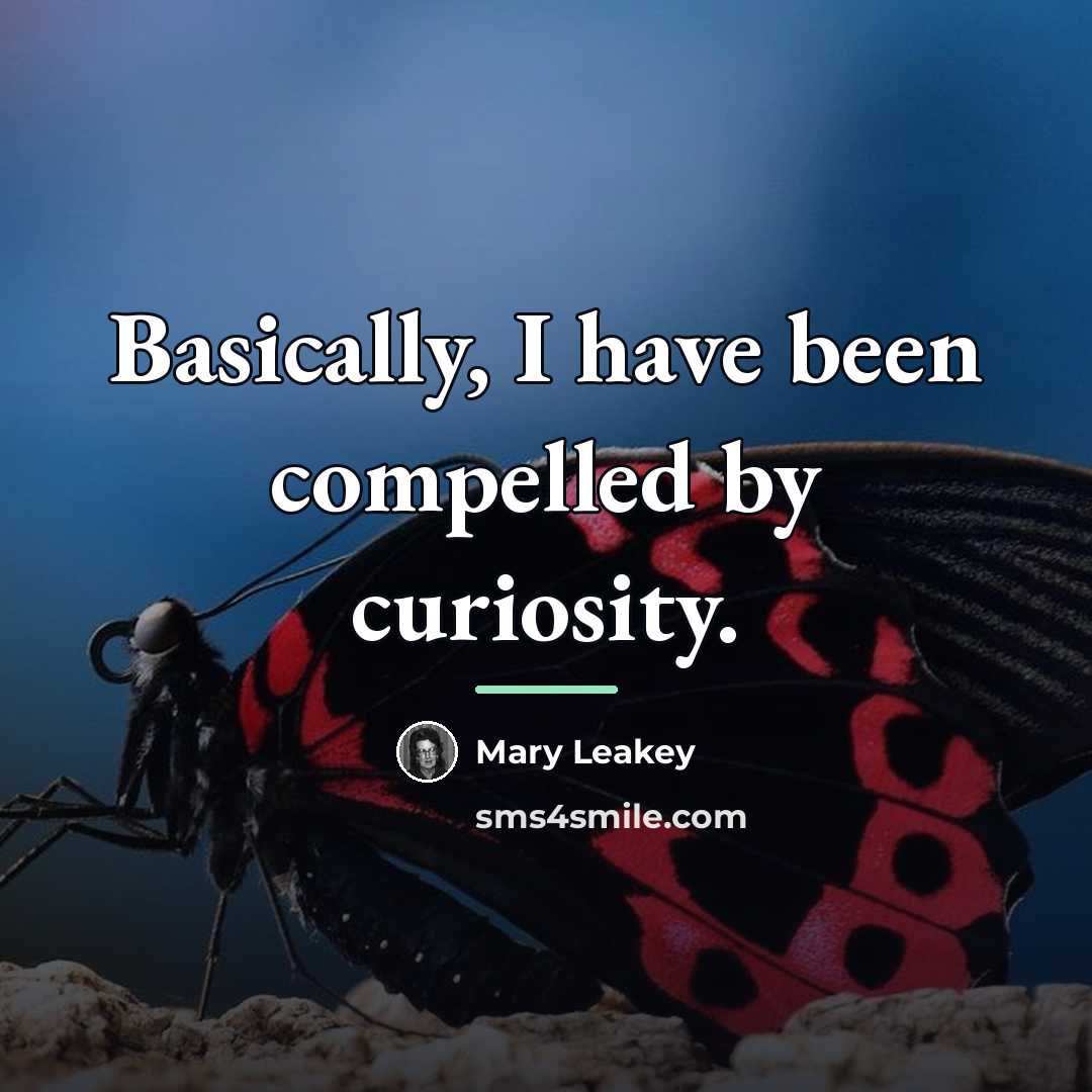 “Basically, I have been compelled by curiosity.…” quote by Mary Leakey
