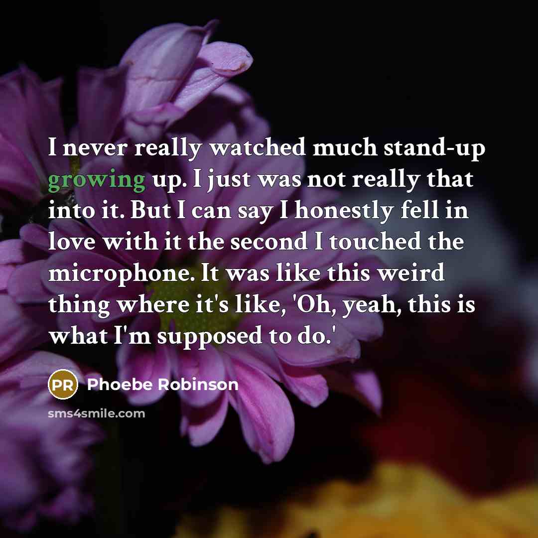 “I never really watched much stand-up growing up. I just…” quote by Phoebe Robinson