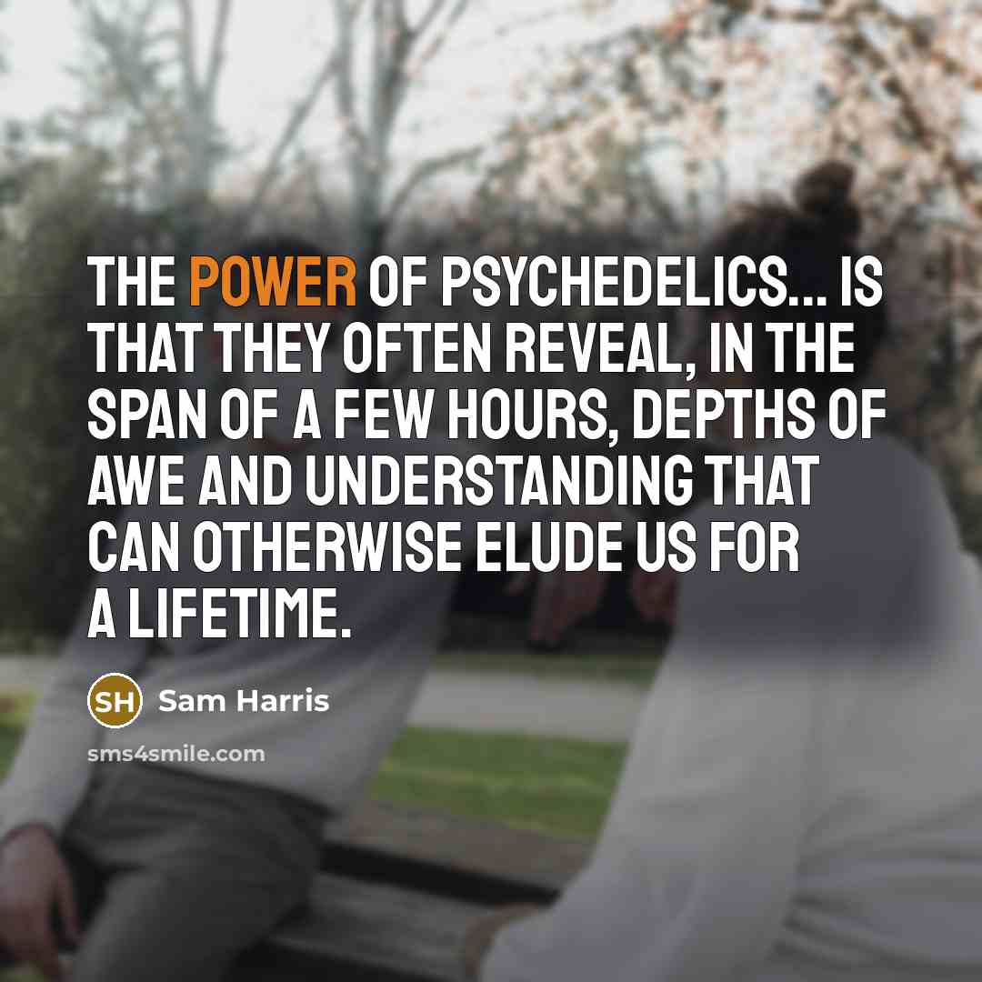 “The power of psychedelics... is that they often reveal, in…” quote by Sam Harris