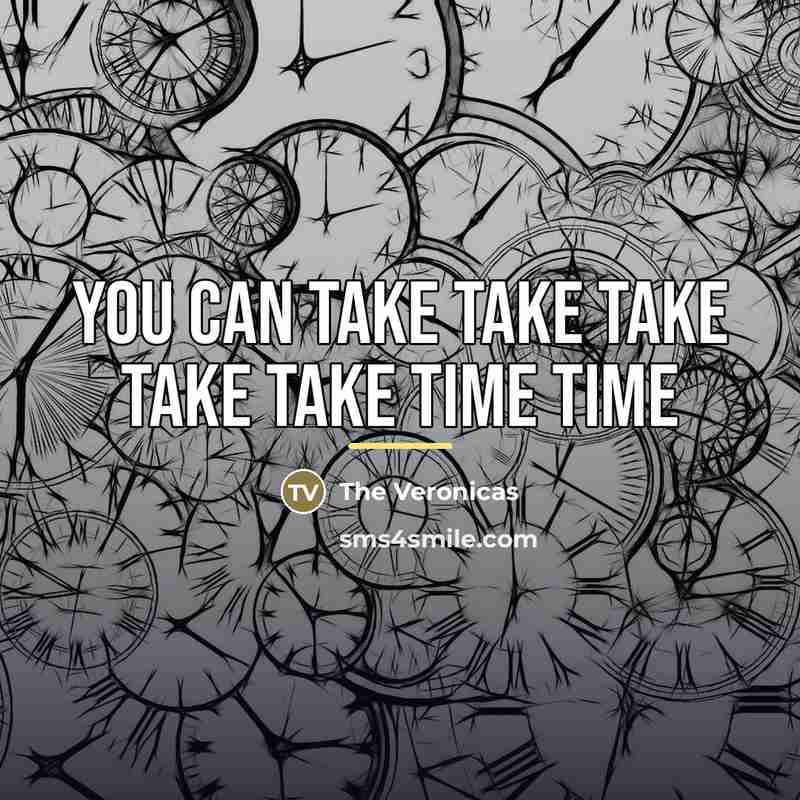 “You can take take take take take time time…” quote by The Veronicas