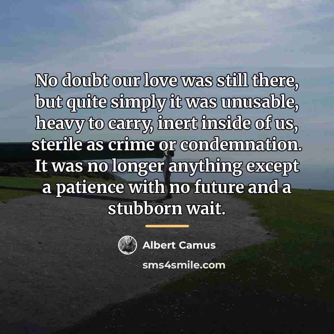 “No doubt our love was still there, but quite simply…” quote by Albert Camus