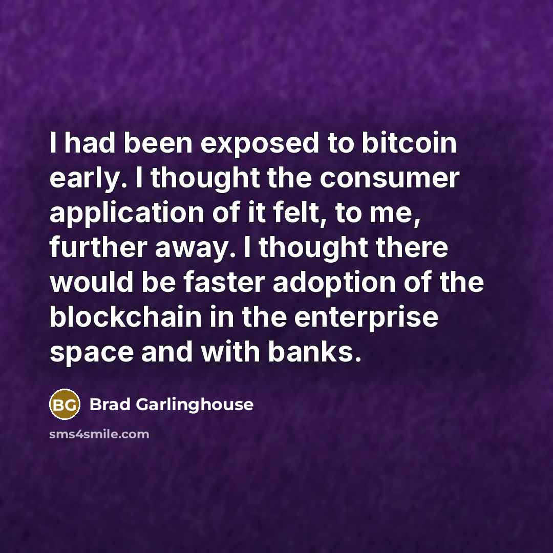 “I had been exposed to bitcoin early. I thought the…” quote by Brad Garlinghouse