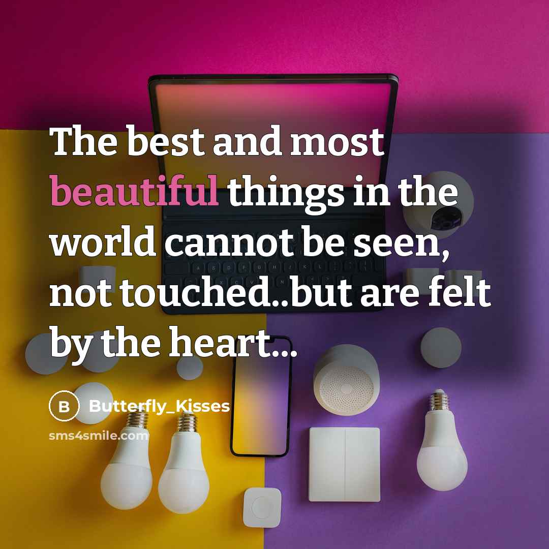 “The best and most beautiful things in the world cannot be seen, not touched..but are felt by the heart...” quote by Butterfly_Kisses