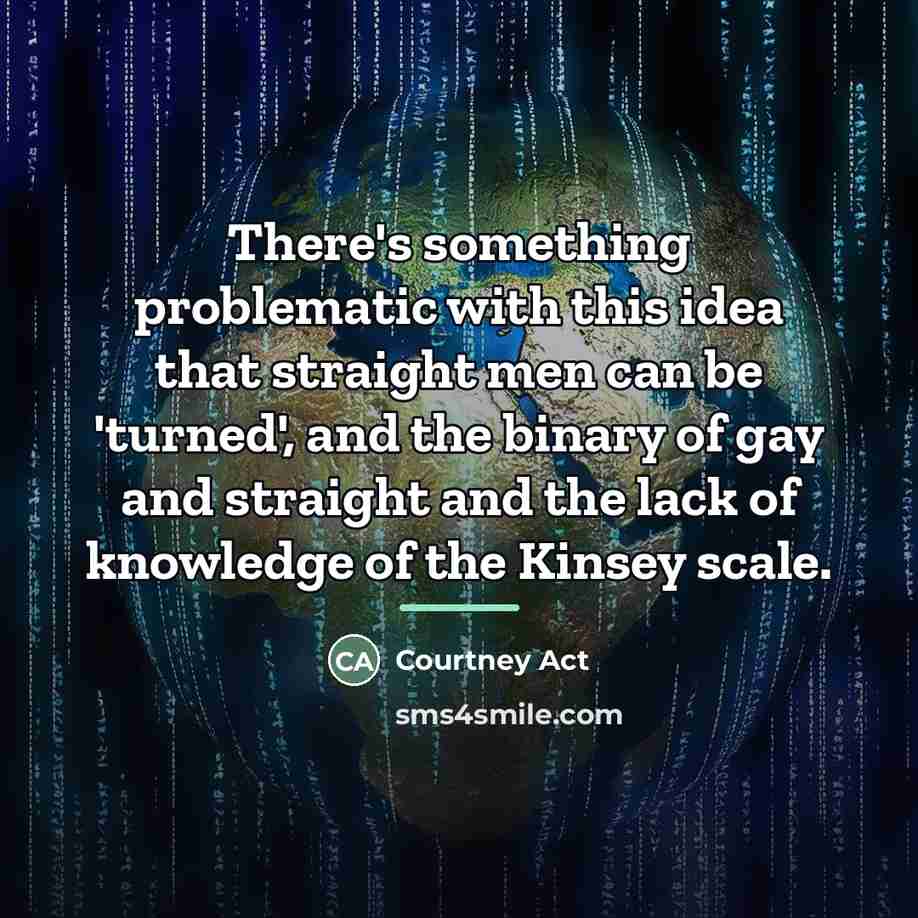 “There's something problematic with this idea that straight men can…” quote by Courtney Act